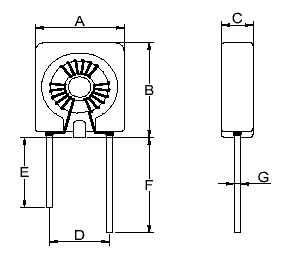 Габариты выводных линейных фильтров серии SQT-02